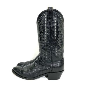 Dan Post Men's Black Lizard Western Cowboy boots size 8.5D - 16830 Vintage
